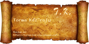 Torma Károly névjegykártya