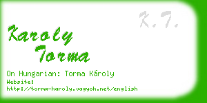 karoly torma business card