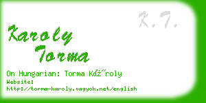 karoly torma business card